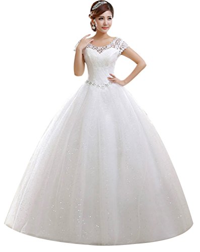 Eyekepper Double Shoulder Floor Length Bridal Gown Wedding Dress Custom Size 16W White