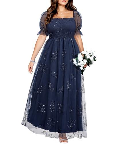 Pinup Fashion Plus Formal Dress Navy Blue Evening Bridesmaid Long Prom