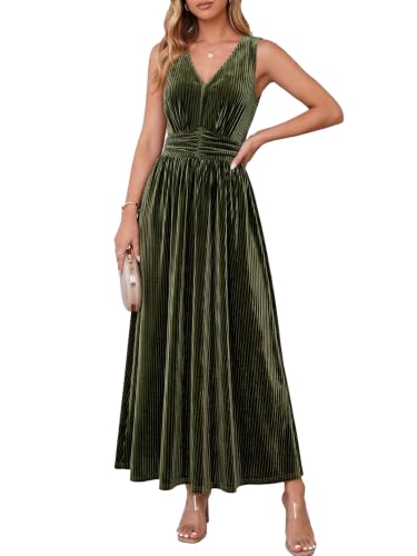 Simplee Womens Velvet Sleeveless Formal Wedding Guest Cocktail Maxi Dress