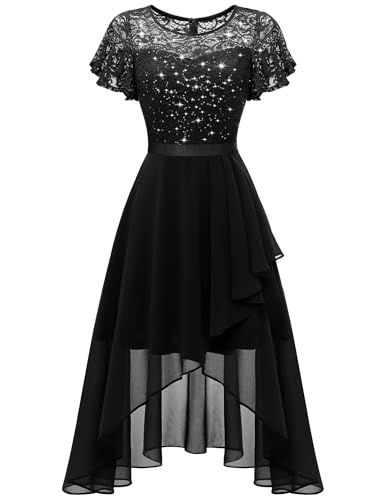Wedtrend Elegant Dresses for Women Hi Low Juniors Homecoming Dress BlackXL
