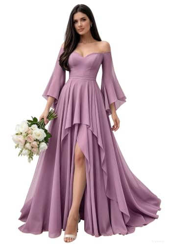 MEIVXIZGYBOO Mauve Plus Size Wedding Bridesmaid Dresses US18W