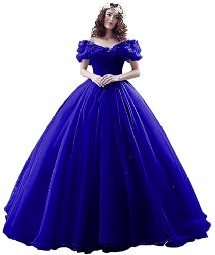 Off Shoulder Quinceanera Ball Gowns Masquerade Princess Prom Evening Dress