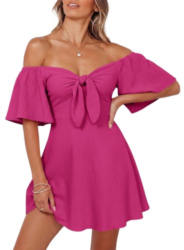 Dokotoo Dresses for Women Wedding Guest Elegant 2026 Mini Dress Rose Red