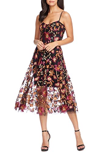 Dress the Population Womens Uma Dress, Maroon/Black, X-Small US