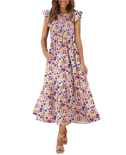 Summer Maxi Dress Bridal Shower Dress Flower Dress for Women Colorful Floral S