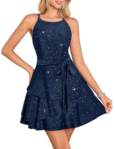 Wedtrend Womens Cocktail Dresses Sequin Semi Formal Dress HOCO Prom NavyXXL