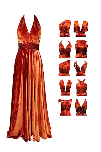 72styles Velvet Multi-Way Wrap Infinity Maxi Dress for Bridesmaids