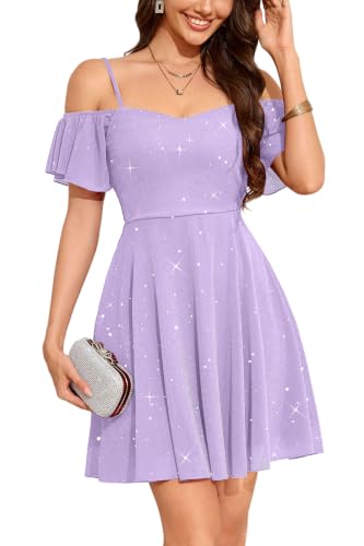 IHOT Women's Tulle Homecoming Dresses Short Aline Cocktail Lavender Dress