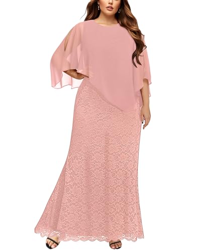 Pinup Fashion Plus Size Dusty Pink Bridesmaid Formal Mother Bride Dress
