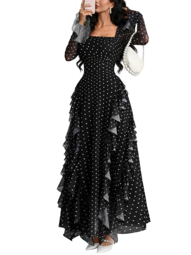 GothDark Long Black and White Dress for Women Black Medium Fits US Size 6