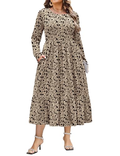 IN'VOLAND Plus Size Fall Dress for Women Long Sleeve Casual Dresses 2026