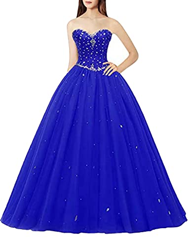 Likedpage Women's Sweetheart Ball Gown Tulle Quinceanera Dresses Prom Dress (US22W, Royal Blue) … …