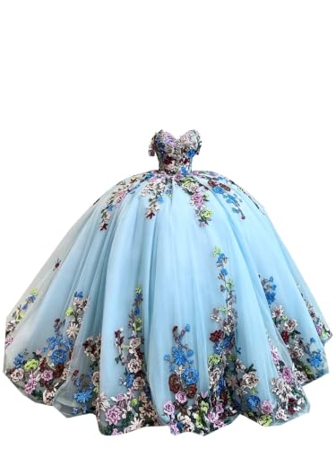 DommyDesign Charro XV Quinceanera Dresses Sweet 16 Party Baby Blue 14