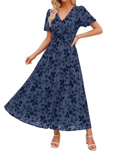 Simplee Womens Floral Wedding Guest Mesh Maxi Dress Formal Cocktail Dresses