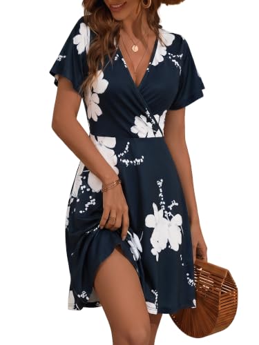 FENSACE Summer Cocktail Dresses for Women Flowy Wedding Guest Party Dress