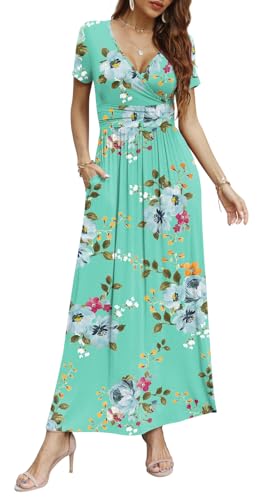 CATHY Maxi Dresses for Women Casual Wrap Dress with Pockets S-3XL, L