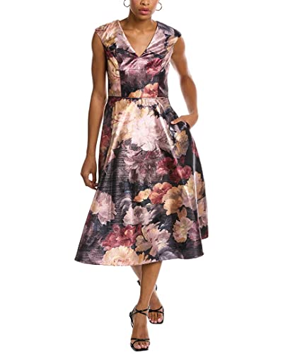 Aidan Mattox Womens V-Neck Cap Sleeve Dress, 6, Pink