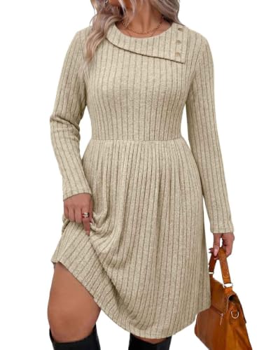 Eytino Plus Size Fall Dresses for Women,5X Apricot