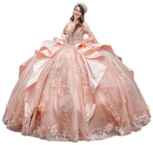 Mauuwy Tiered Tulle Blush Pink Quinceanera Dresses with Tassel Size 6