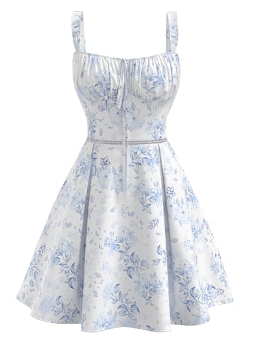 Colysmo Floral Corset Mini Homecoming Short Dresses for Women with Pockets