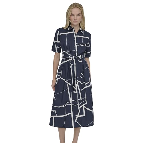 DKNY Women's Dress, Navy/Cream, 10