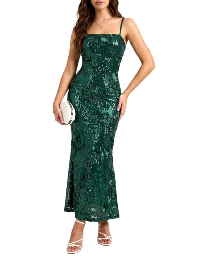 Women Floral Sequin Maxi Dress Wedding Guest Formal Cocktail Long Dress