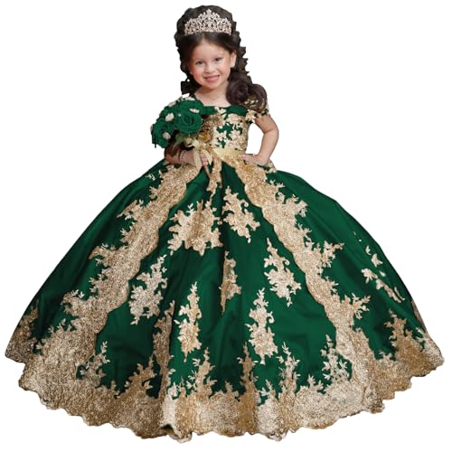 Wcyzvc Satin Beaded First Communion Dress for Girls with Bow Green Off