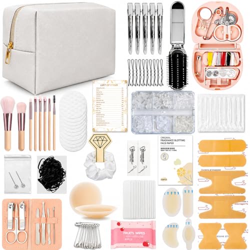 Emergency Kit for Women – Mini Emergency Kit with 50+ Bridal Suit Essentials, Purse Essentials Kit, Wedding Day Survival Kit, Emergency Bride Kit, Women’s Emergency Kit, Wedding Survival Kit