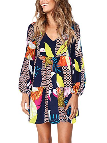 Amoretu Dresses for Women Soft Loose Tunic Fall Dress, Summer, Fall, 2025 (Printed Geometry, M)